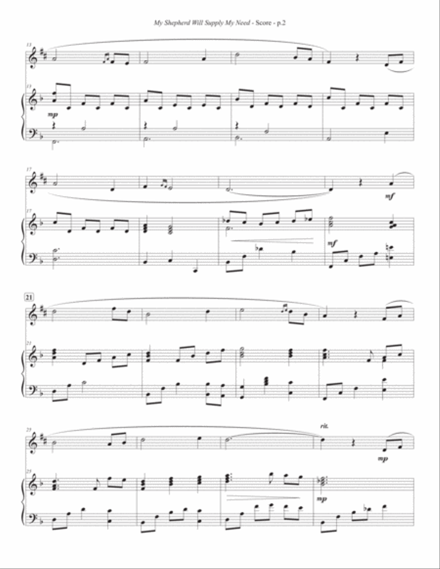 My Shepherd Will Supply My Need (Alto Sax) Alto Saxophone scores gallery preview page 3