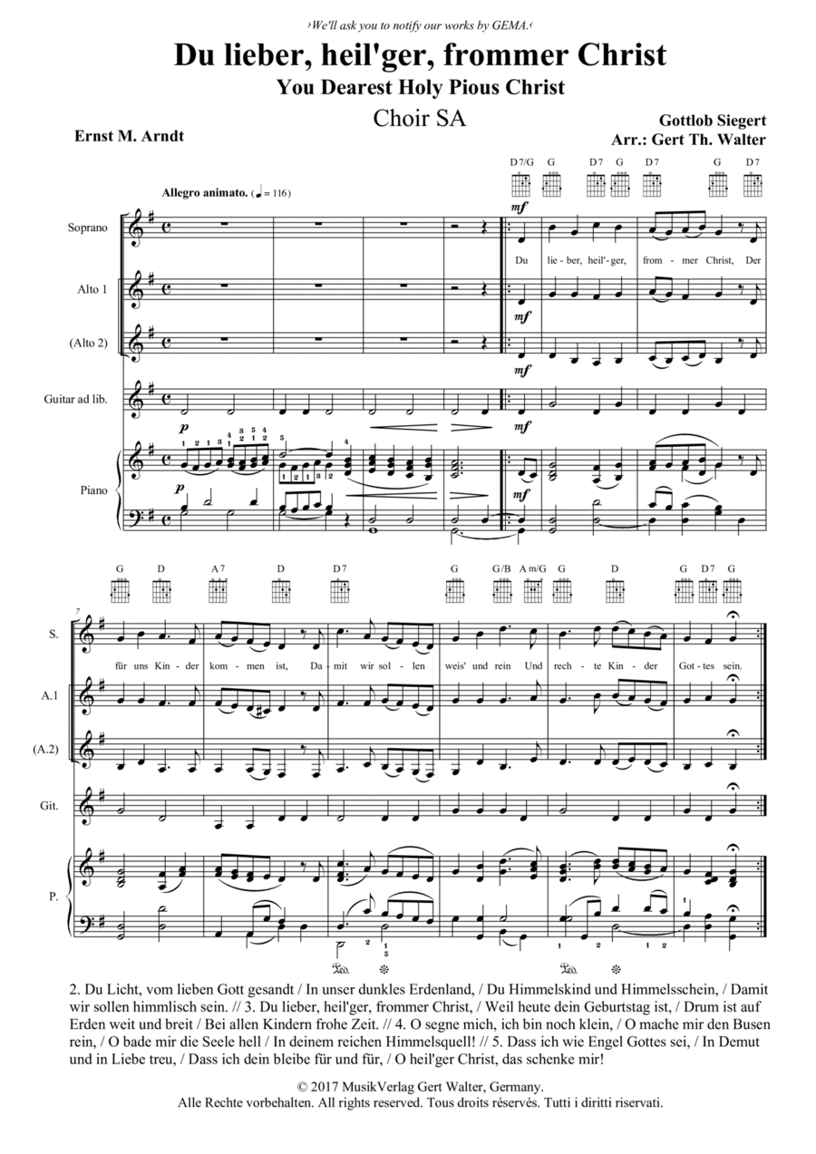 You Dearest Holy Pious Christ SA scores gallery preview page 1