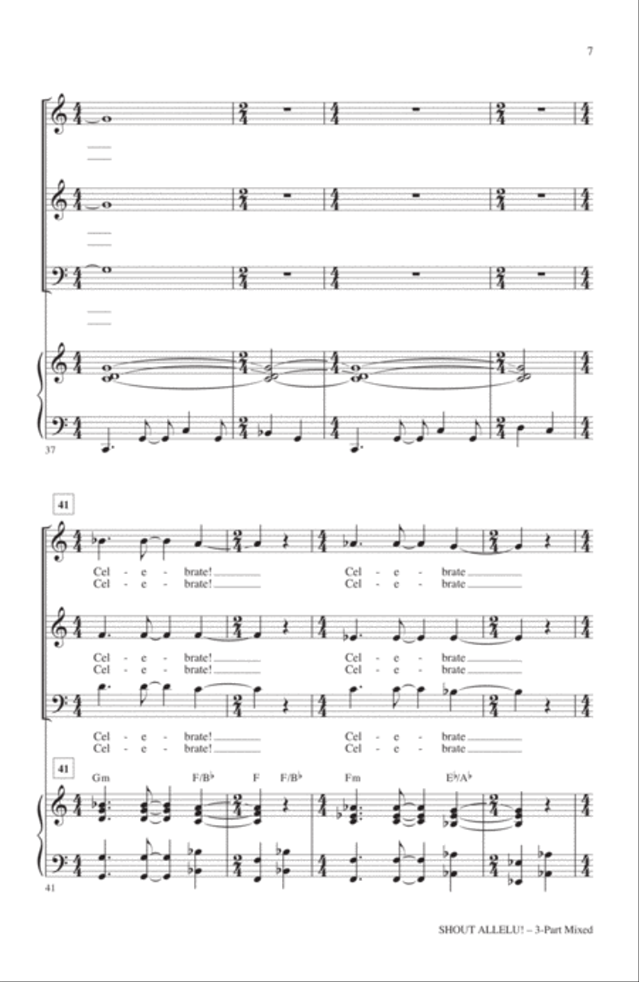 Shout Allelu! 3-Part scores gallery preview page 5