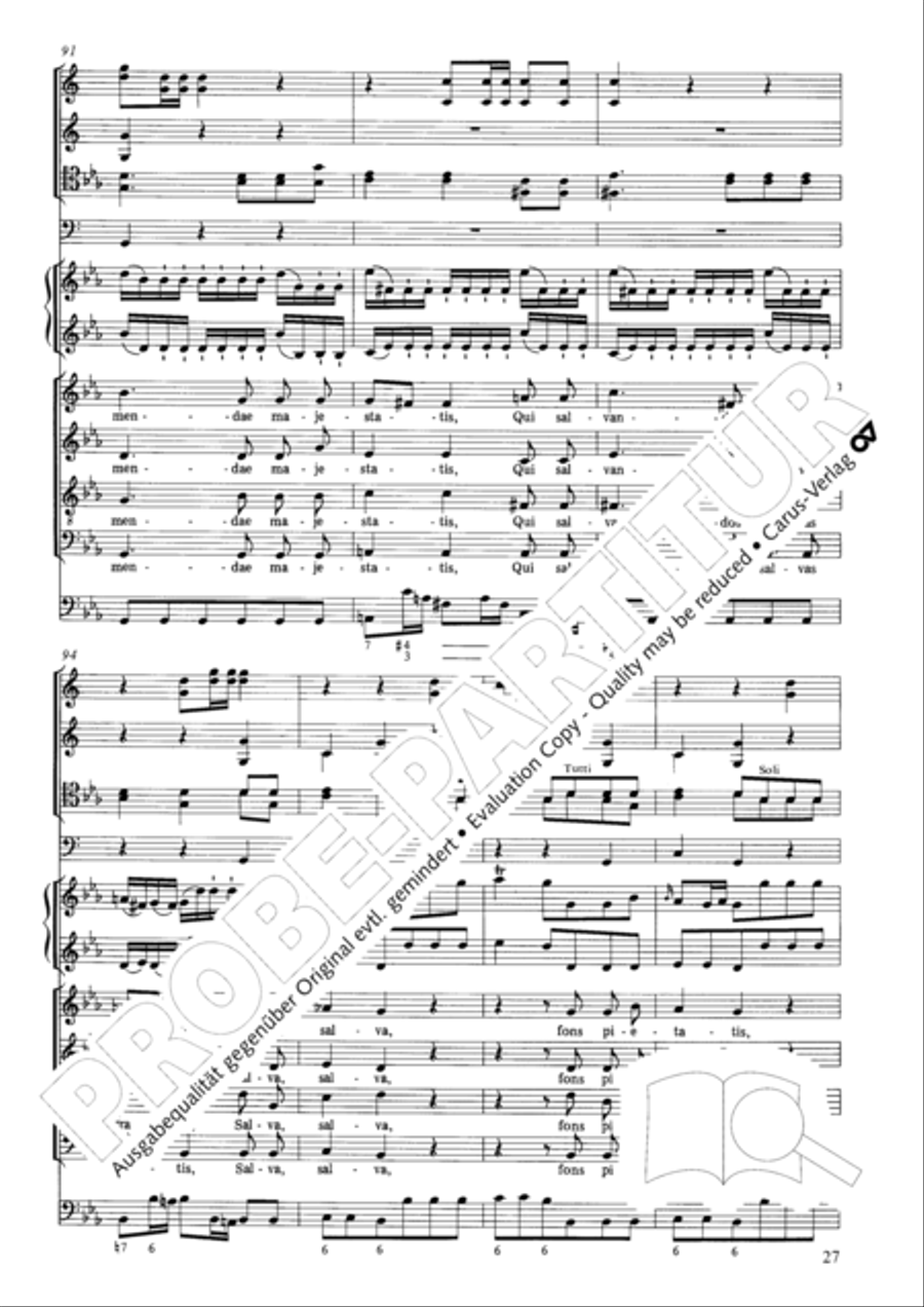 Requiem in C minor 4-Part scores gallery preview page 33