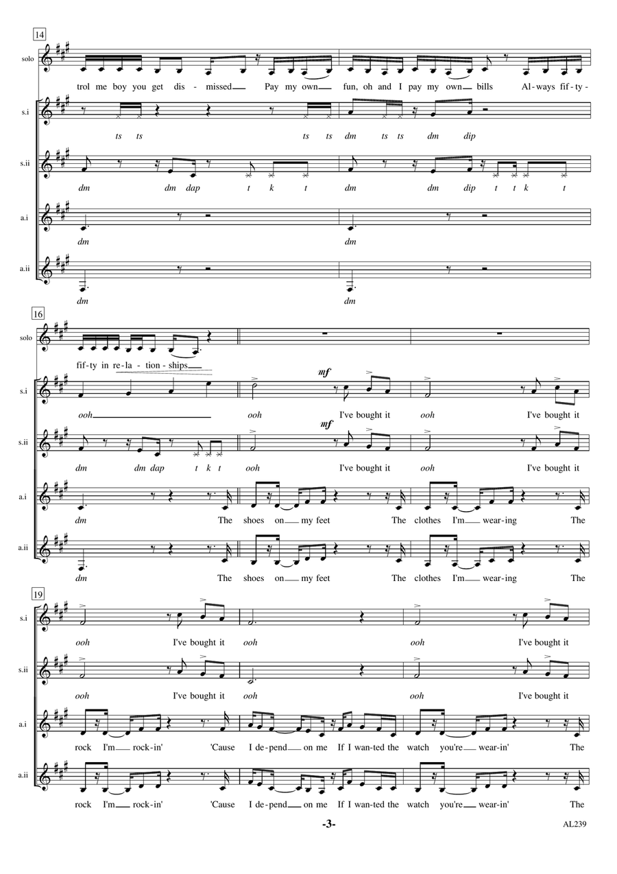 Independent Women Part I Independent Women Part I SSAA scores gallery preview page 3