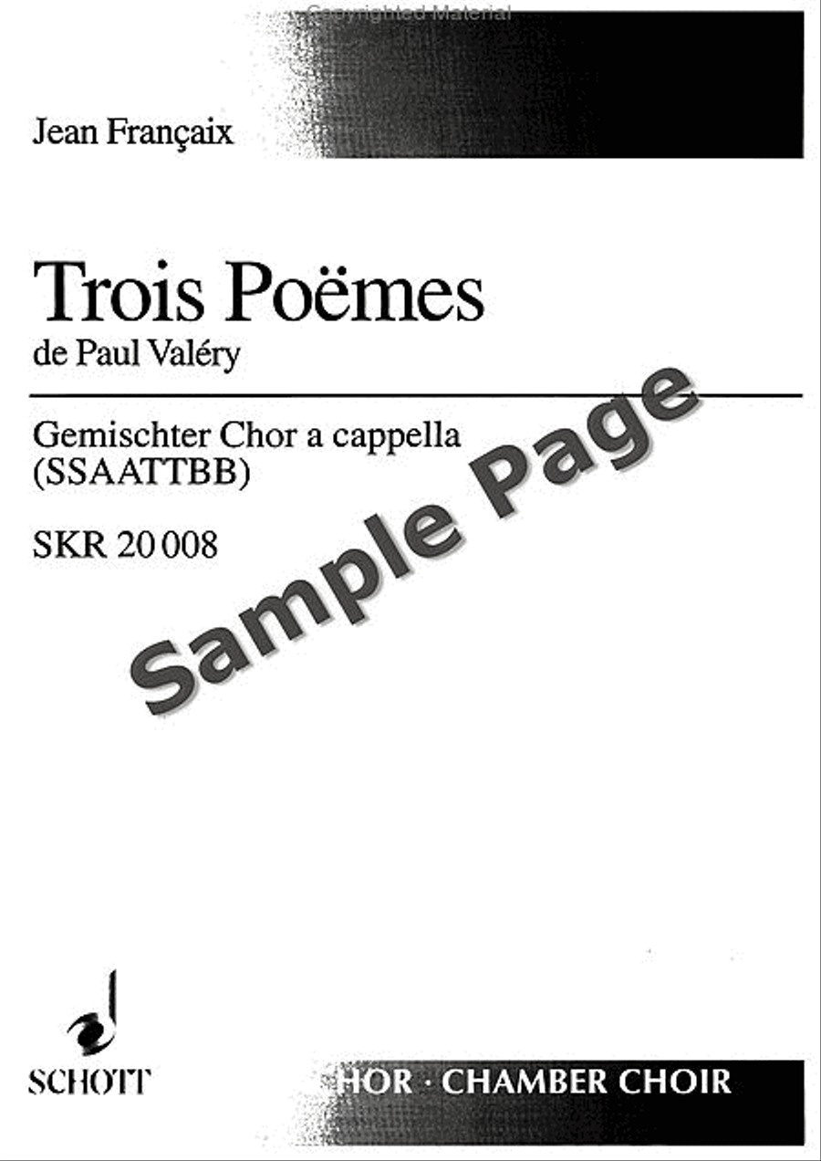 3 Poemes of Paul Valery SSAATTBB scores gallery preview page 2