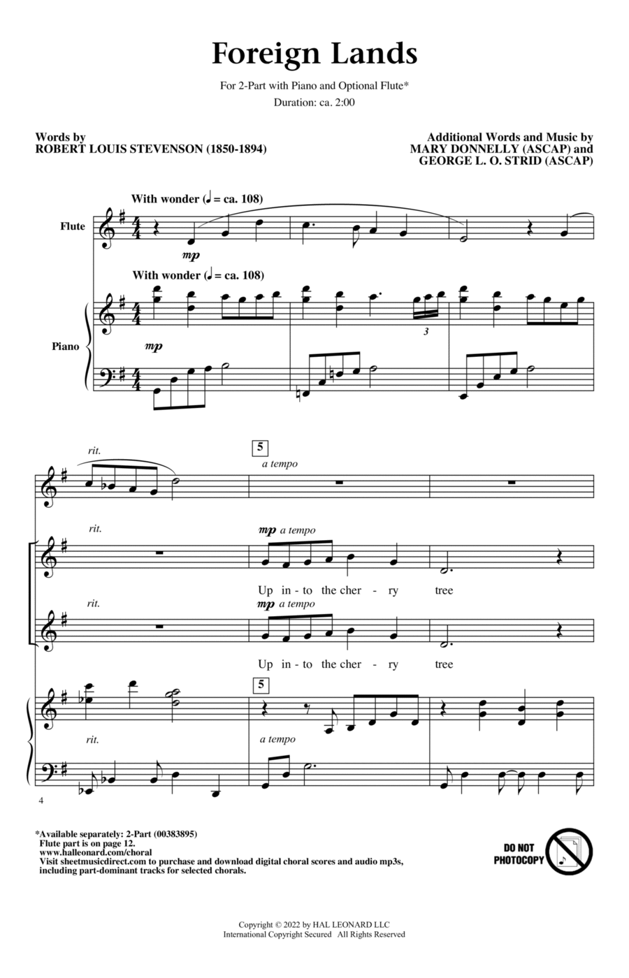 Foreign Lands 2-Part scores gallery preview page 1