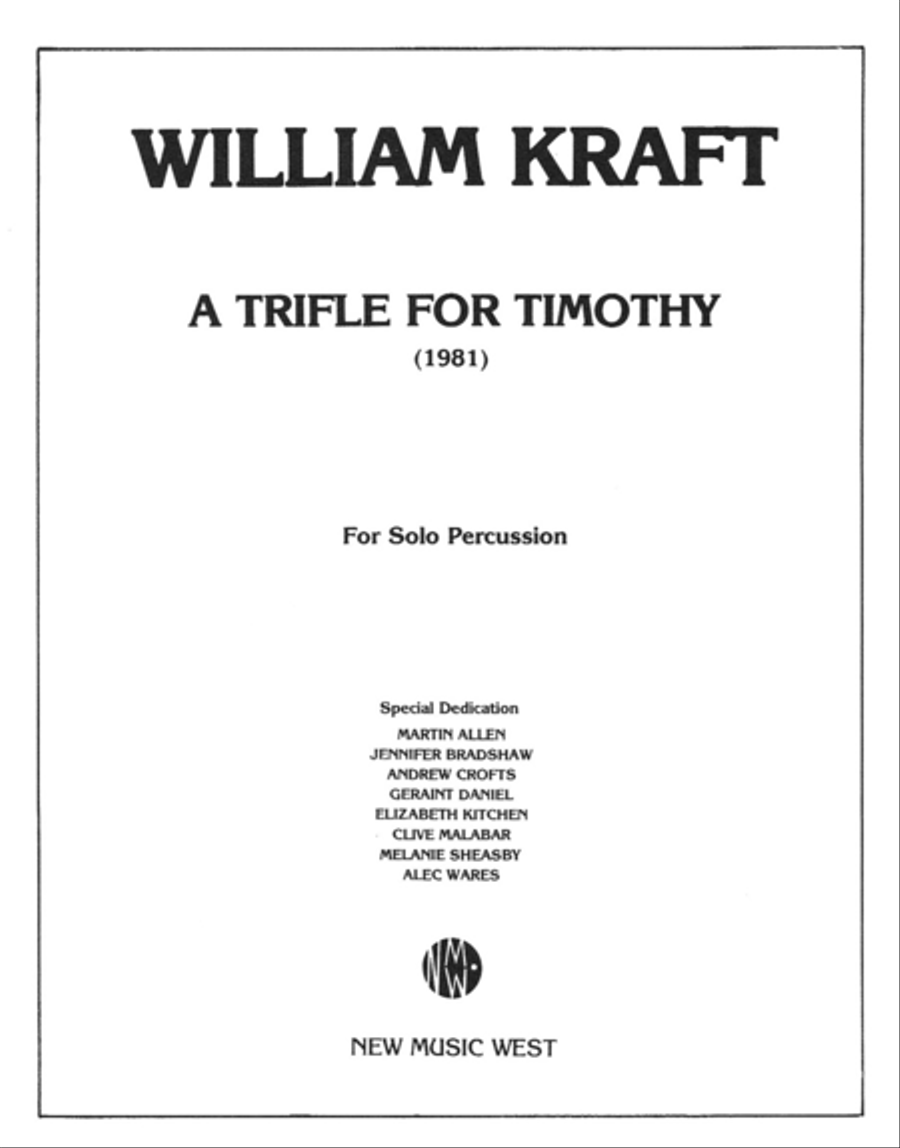 A Trifle For Timothy (1981) Chamber Music scores gallery preview page 1