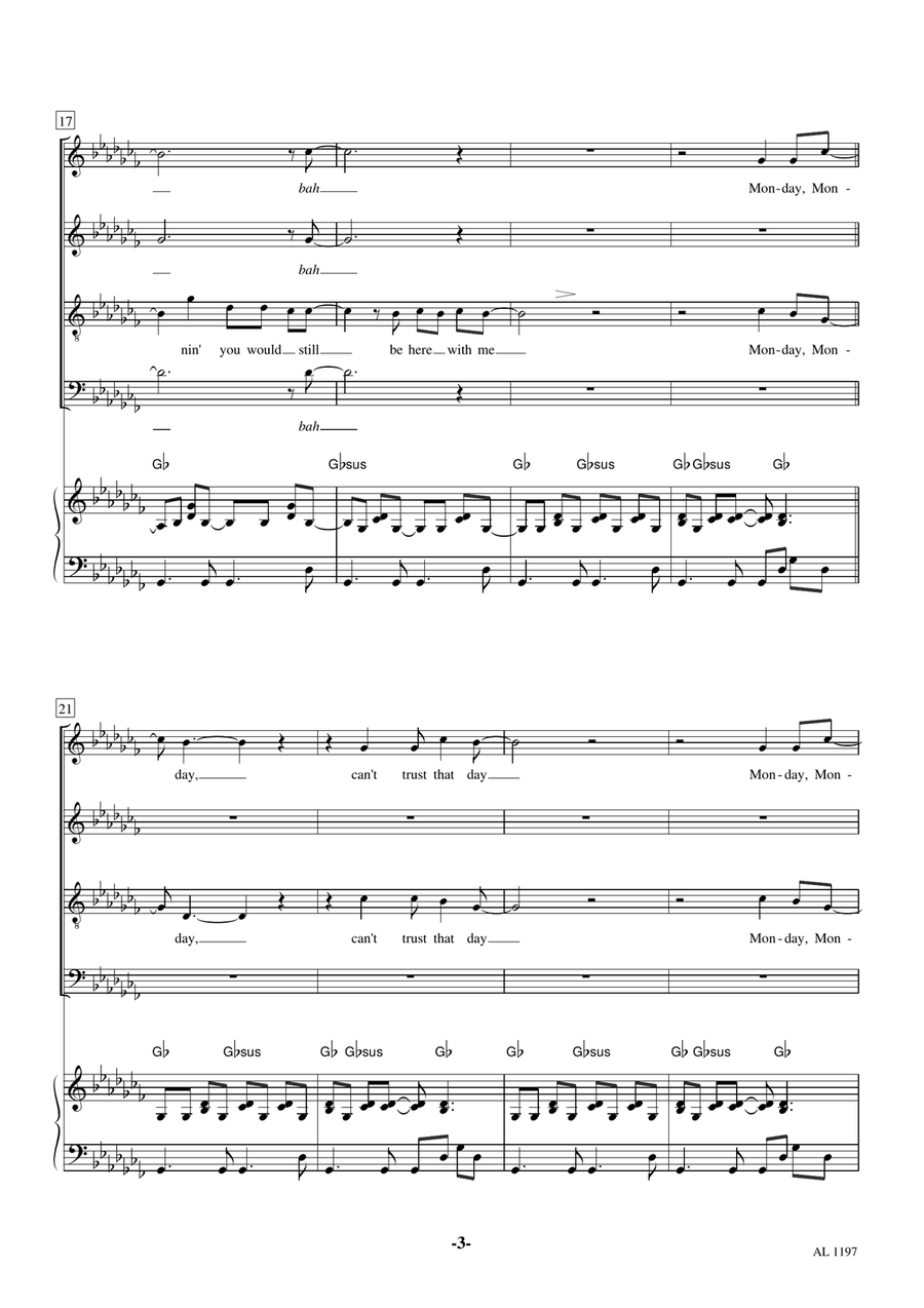 Monday, Monday 4-Part scores gallery preview page 3