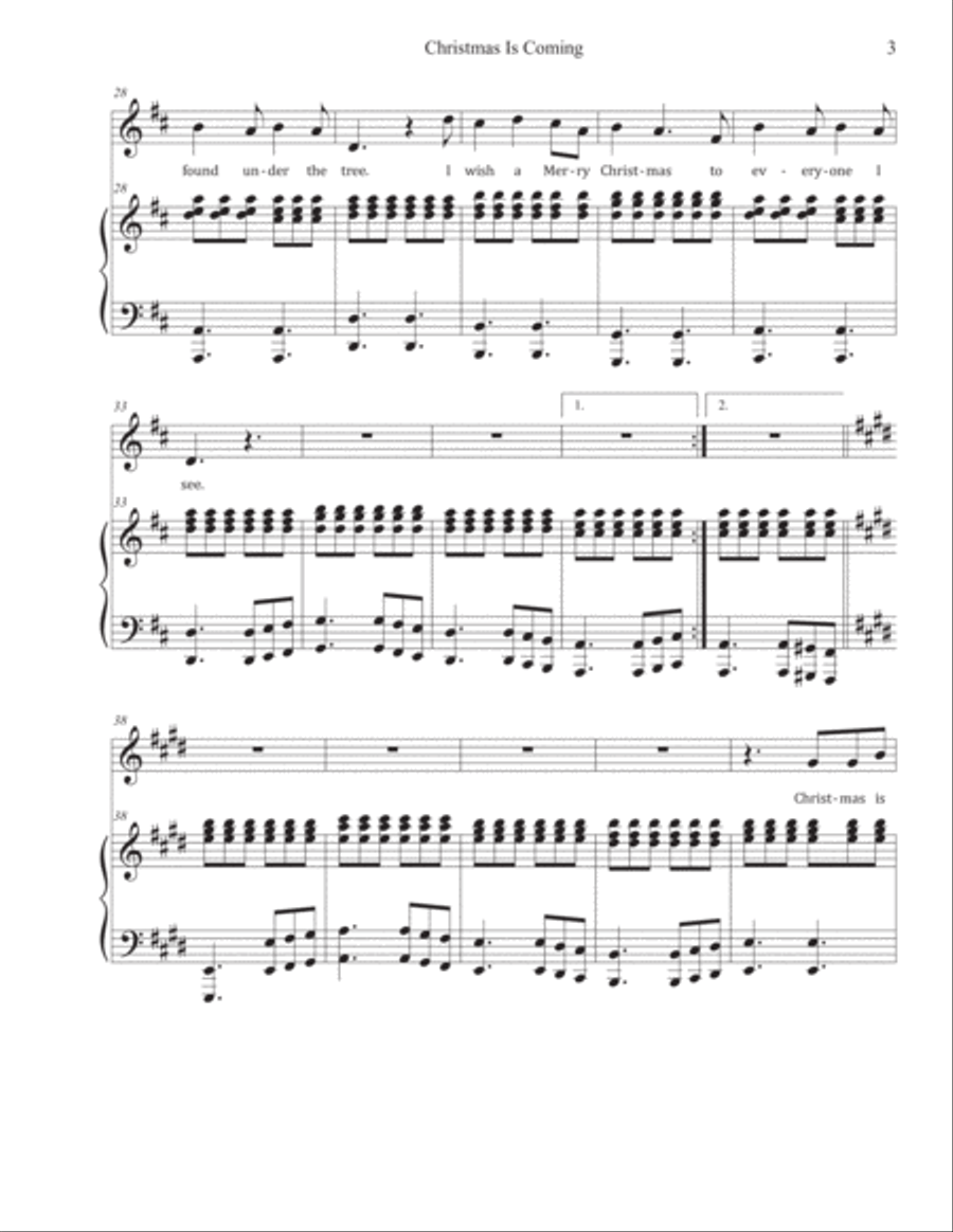 Christmas Is Coming Voice scores gallery preview page 3