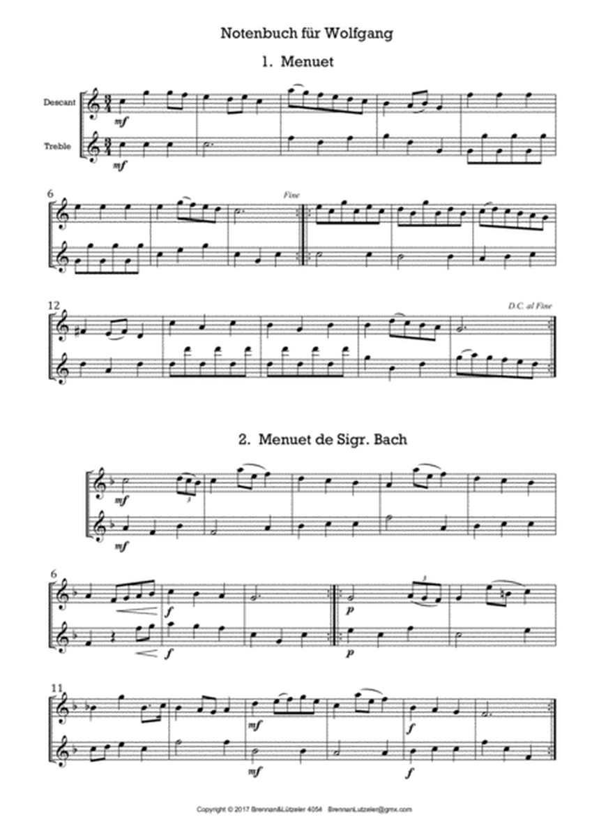 Notenbuch für Wolfgang Amadeus Mozart - Music book for W.A. Mozart Soprano/Alto