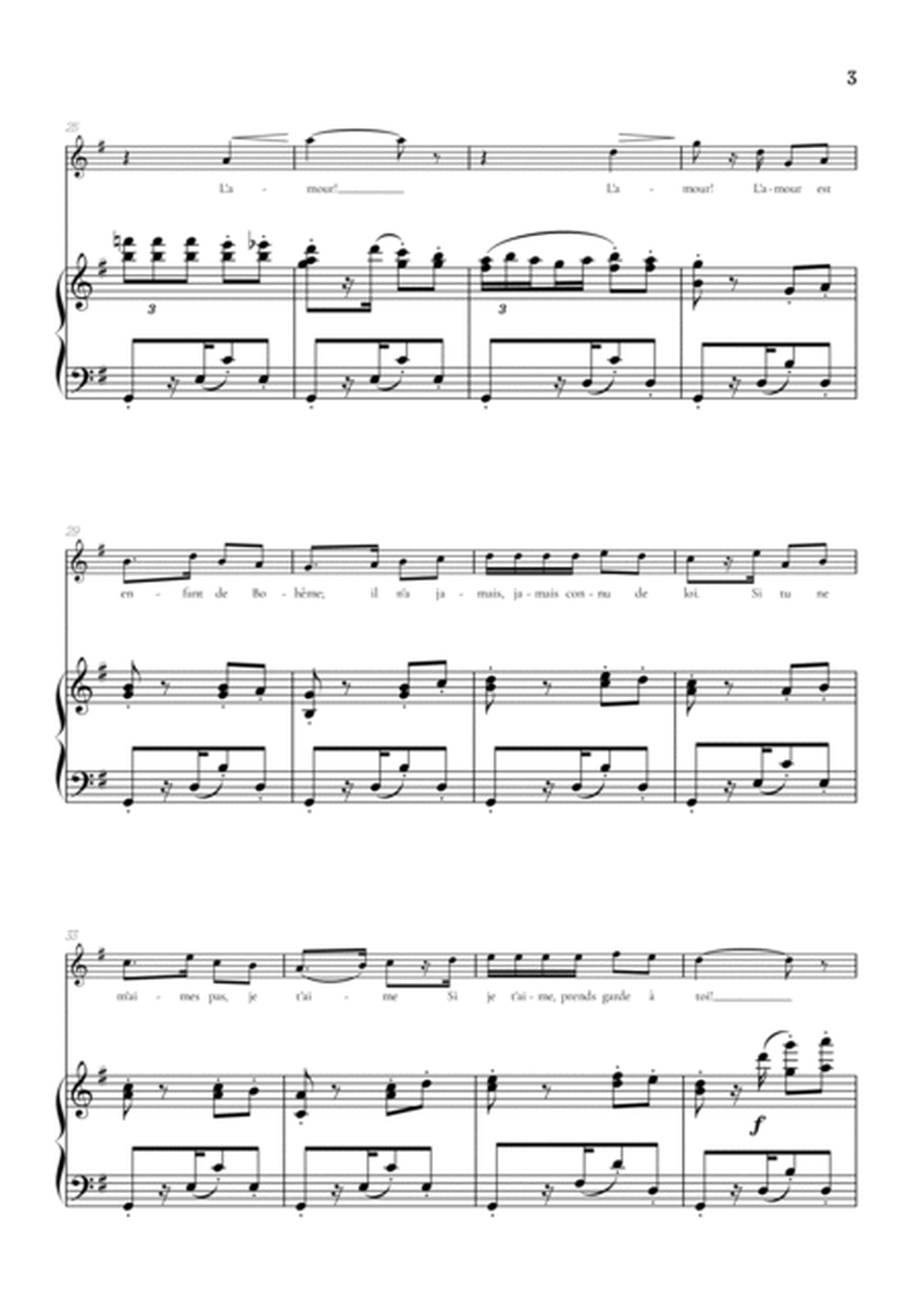 Bizet • Habanera from Carmen in G minor [Gm] | soprano sheet music with piano accompaniment image number null