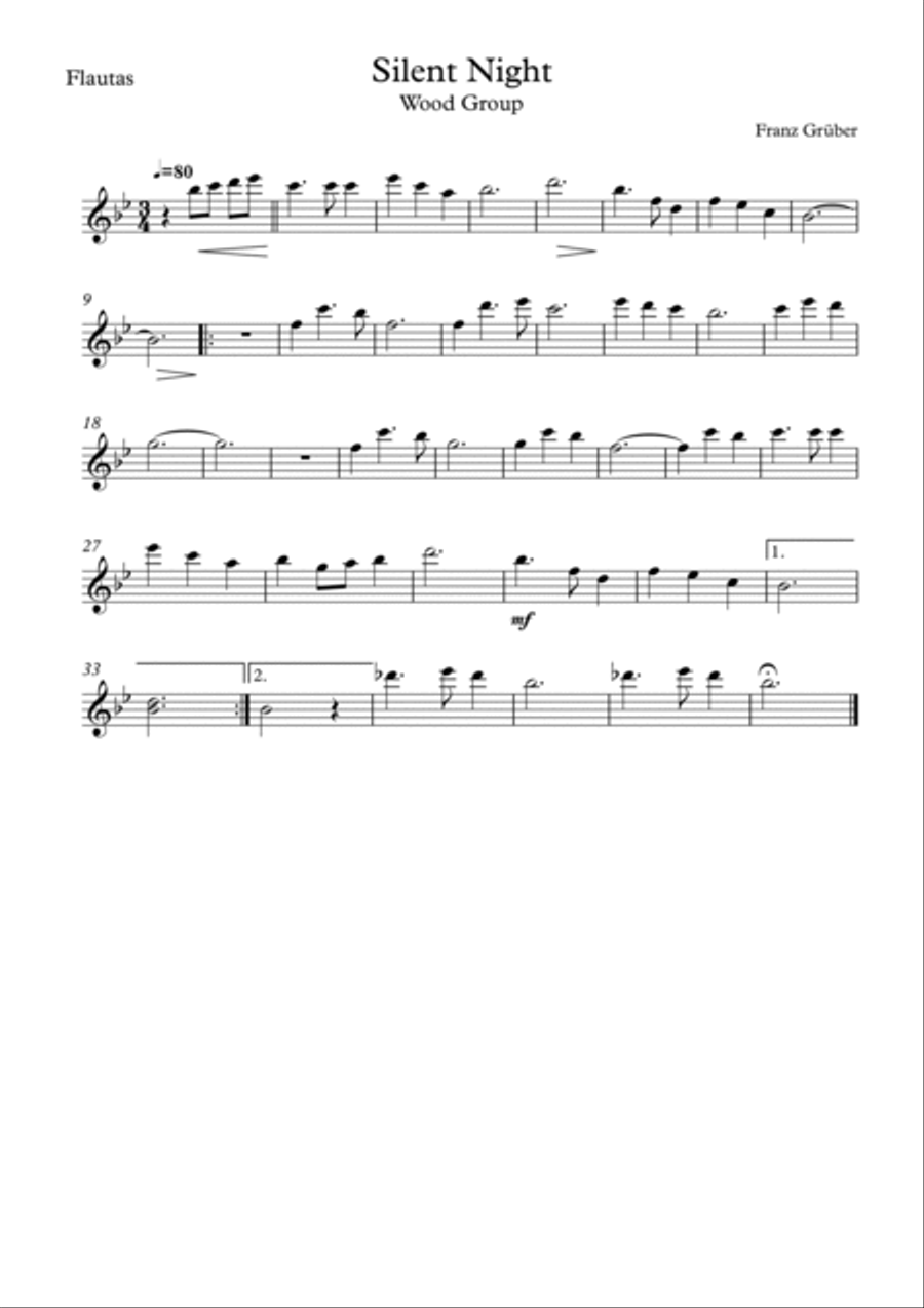 Silent Night - Wood Group Woodwind Ensemble scores gallery preview page 3