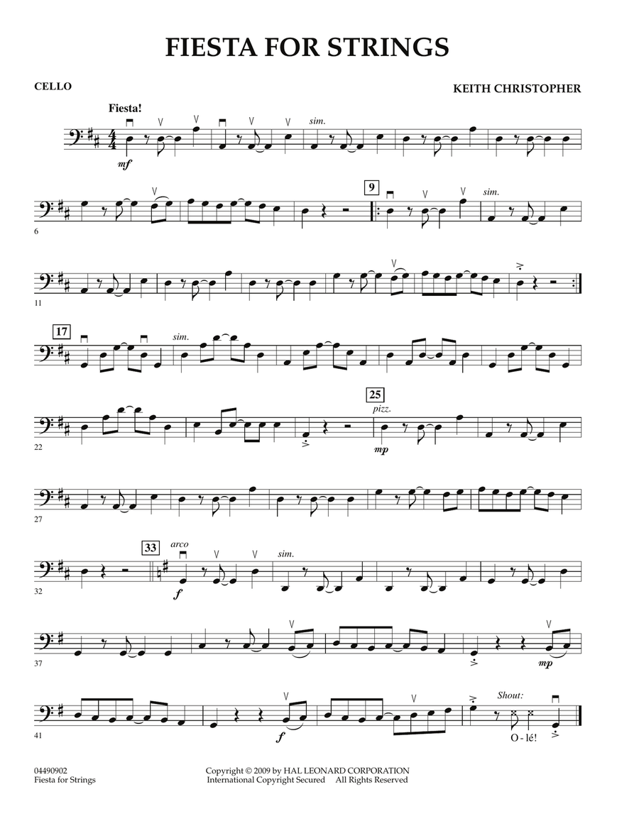 Fiesta for Strings - Cello String Orchestra scores gallery preview page 1