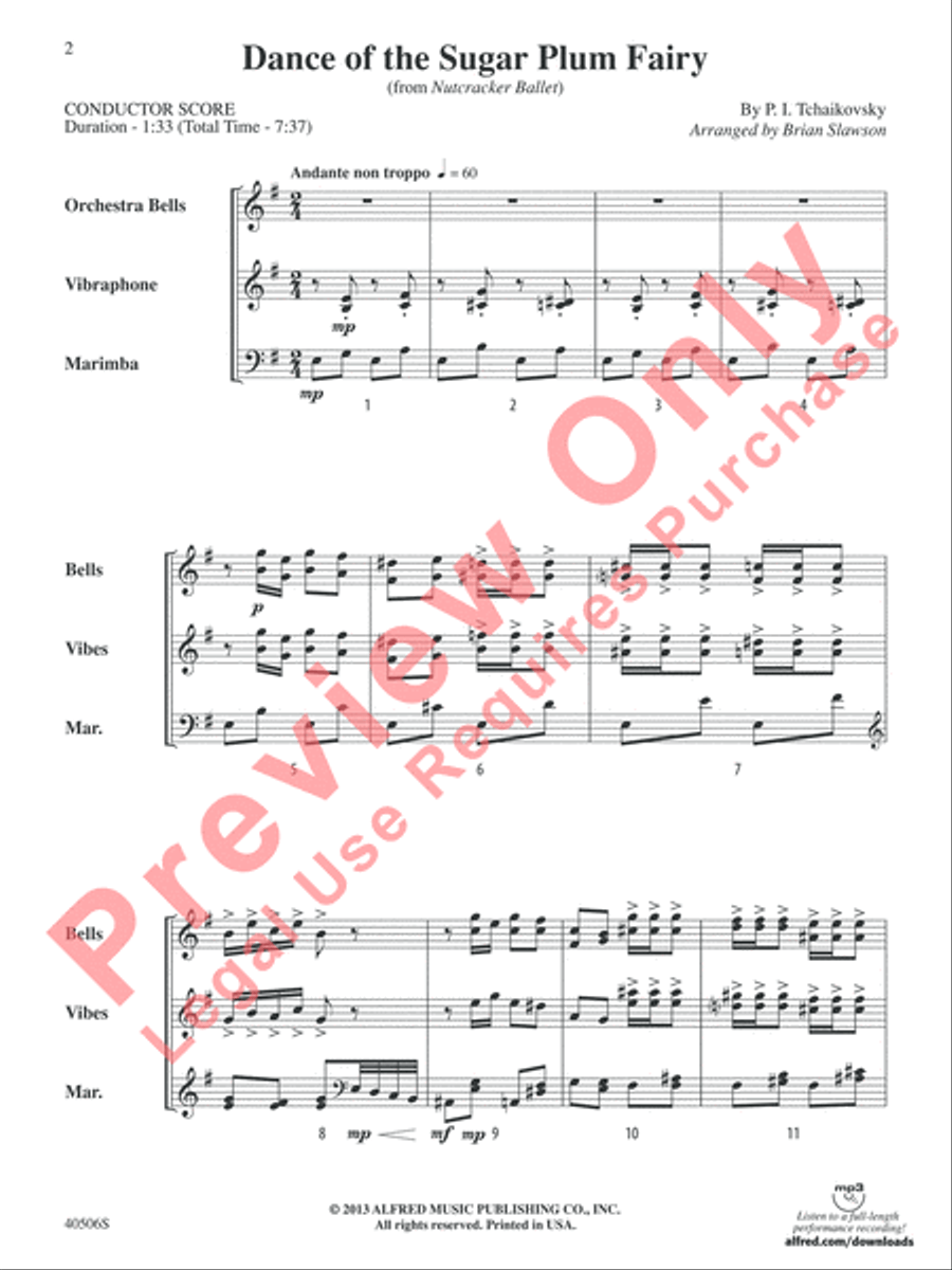 Classic Mallet Trios -- Tchaikovsky Small Ensemble scores gallery preview page 3