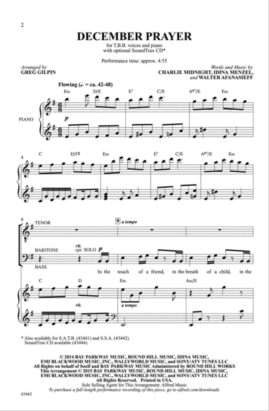 December Prayer Choir scores gallery preview page 1