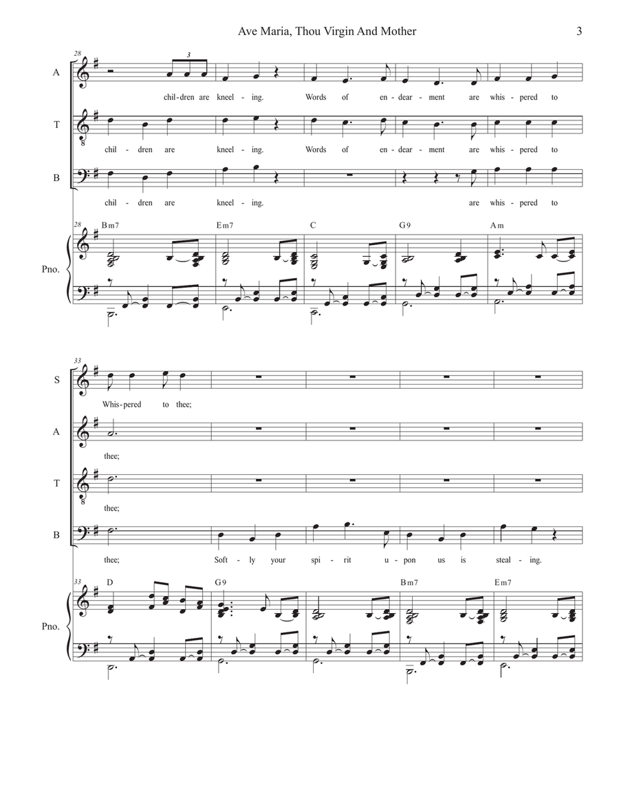 Ave Maria, Thou Virgin And Mother (SATB) 4-Part scores gallery preview page 3