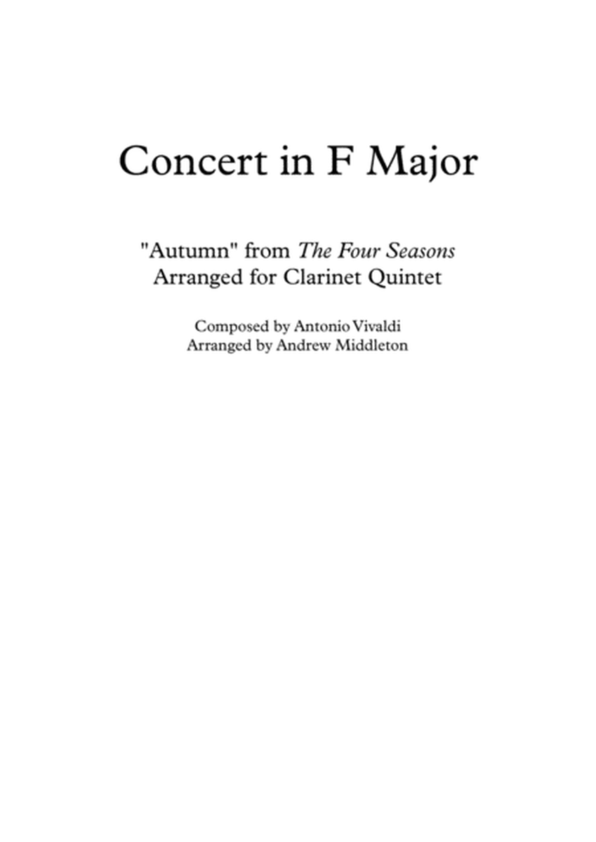 "Autumn" from The Four Seasons arranged for Clarinet Quintet image number null