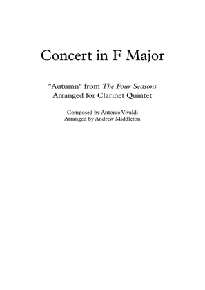"Autumn" from The Four Seasons arranged for Clarinet Quintet