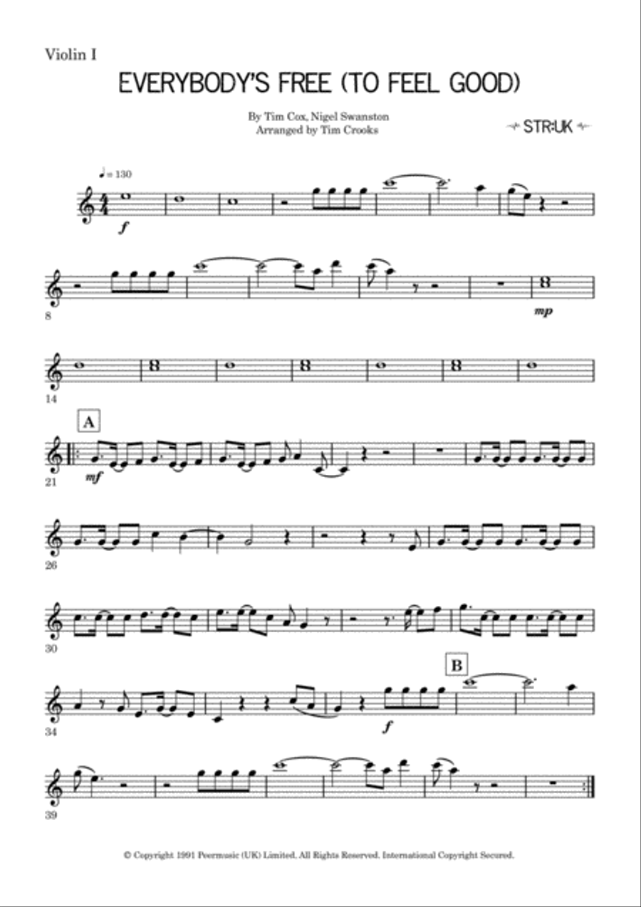 Everybody's Free (to Feel Good) String Quartet scores gallery preview page 6