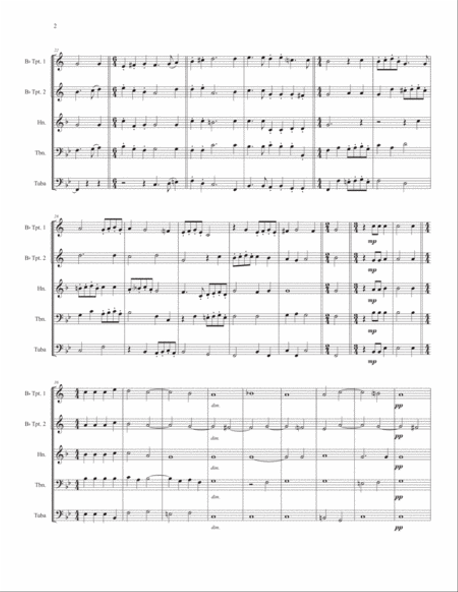 Hark all ye Lovely Saints for Brass Quintet Brass Quintet scores gallery preview page 4