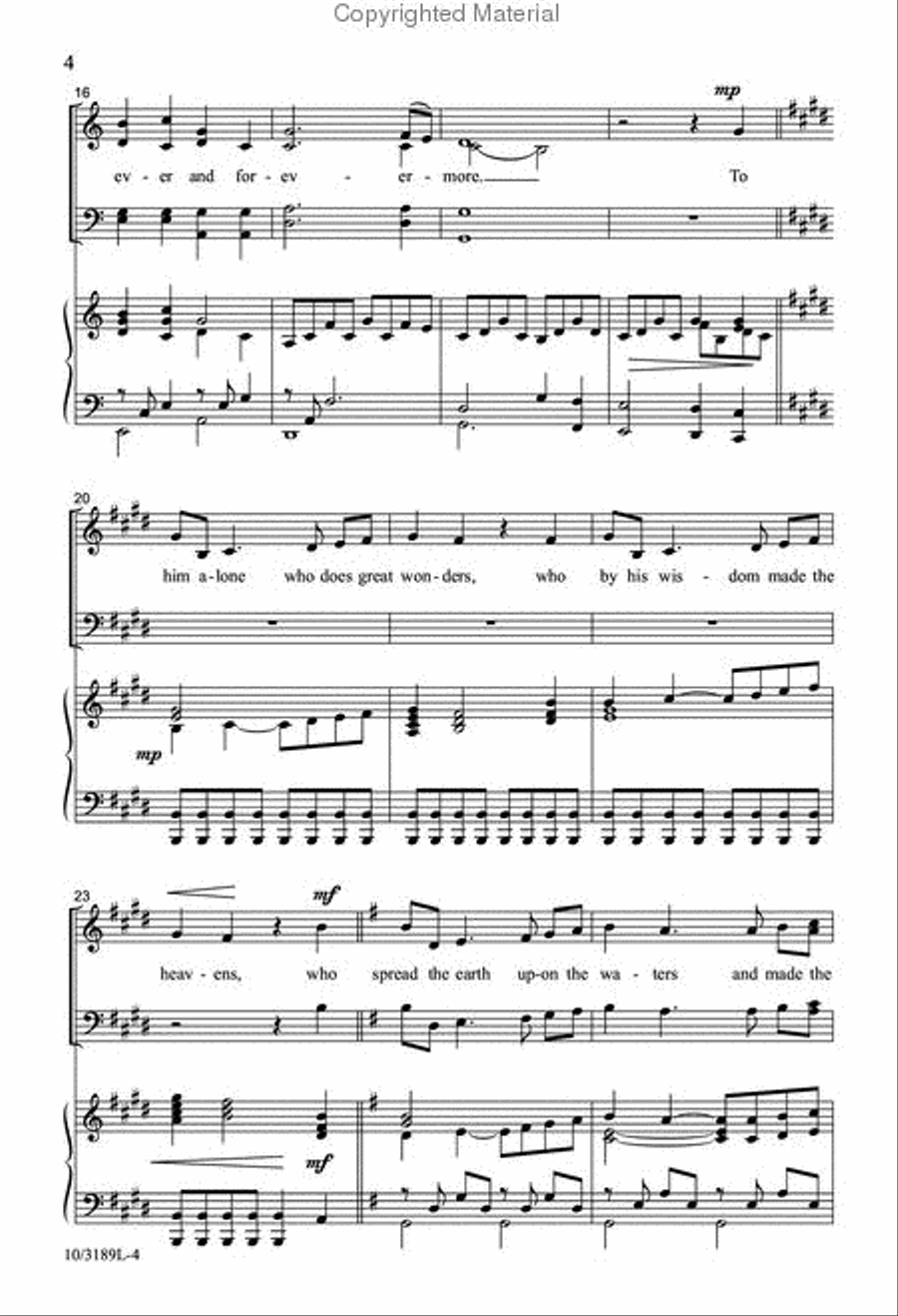 A Psalm of Thanks 4-Part scores gallery preview page 4