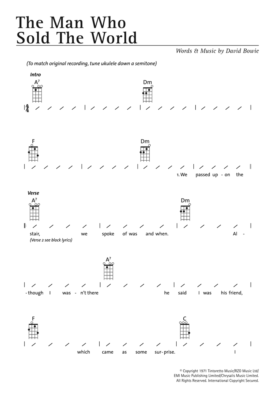 The Man Who Sold The World Ukulele scores gallery preview page 1