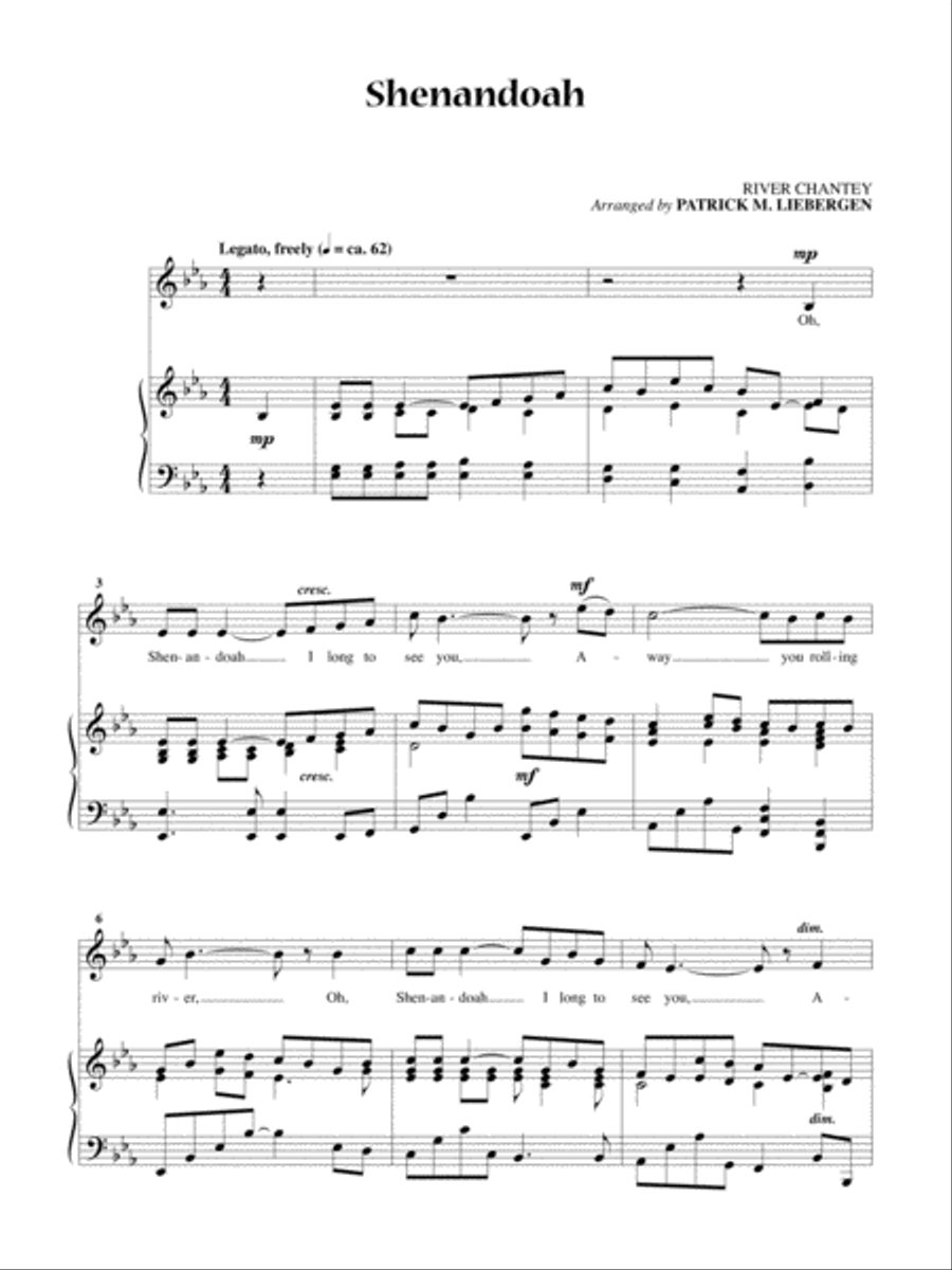 Shenandoah [Medium Voice] Medium Voice scores gallery preview page 1
