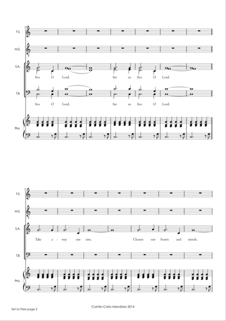 Set Us Free Set Us Free 4-Part scores gallery preview page 2