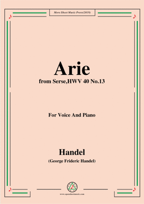 Book cover for Handel-Arie,from Serse HWV 40 No.13,for Voice&Piano