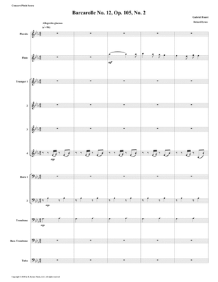 Barcarolle 12, Op. 105, No. 2 by Gabriel Fauré (Brass Nonet + Picc, Fl.)