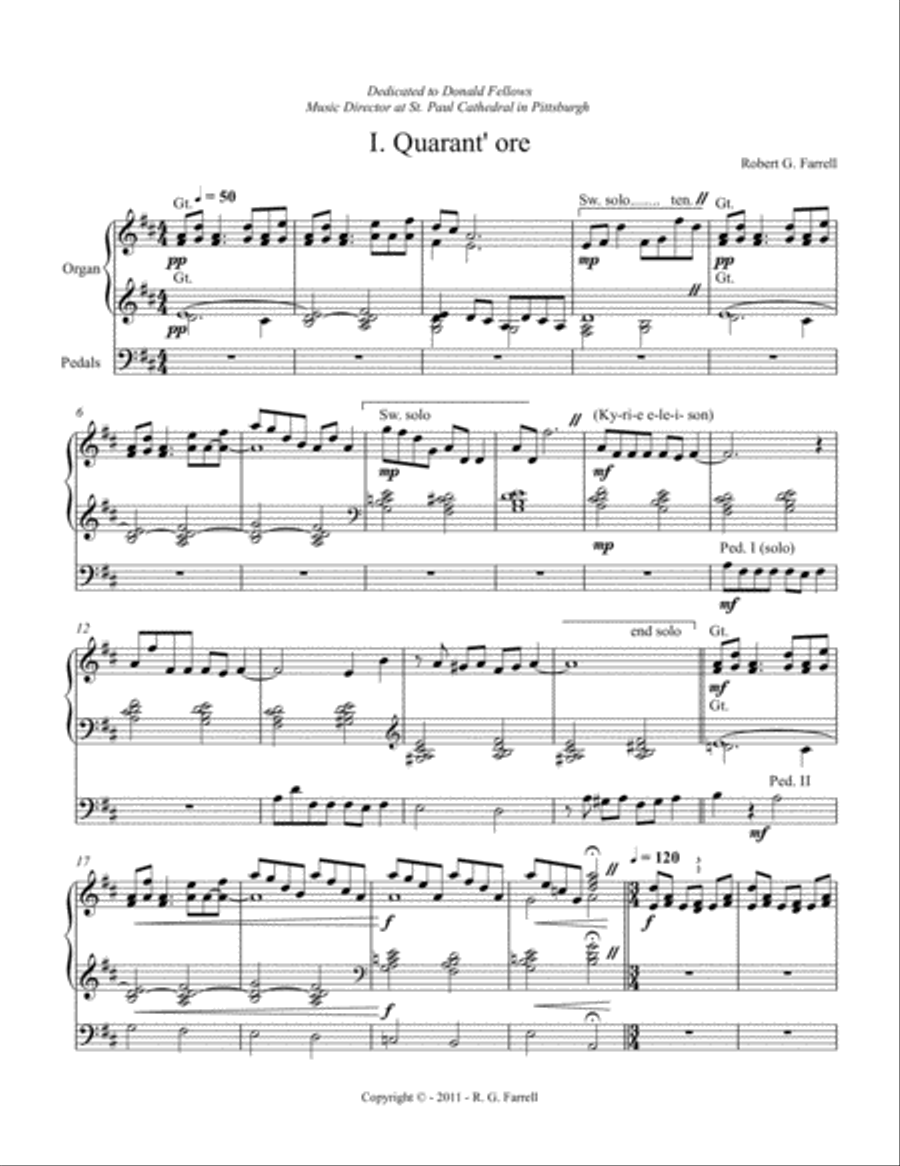 Quarant 'ore Quarant 'ore Organ Solo scores gallery preview page 1