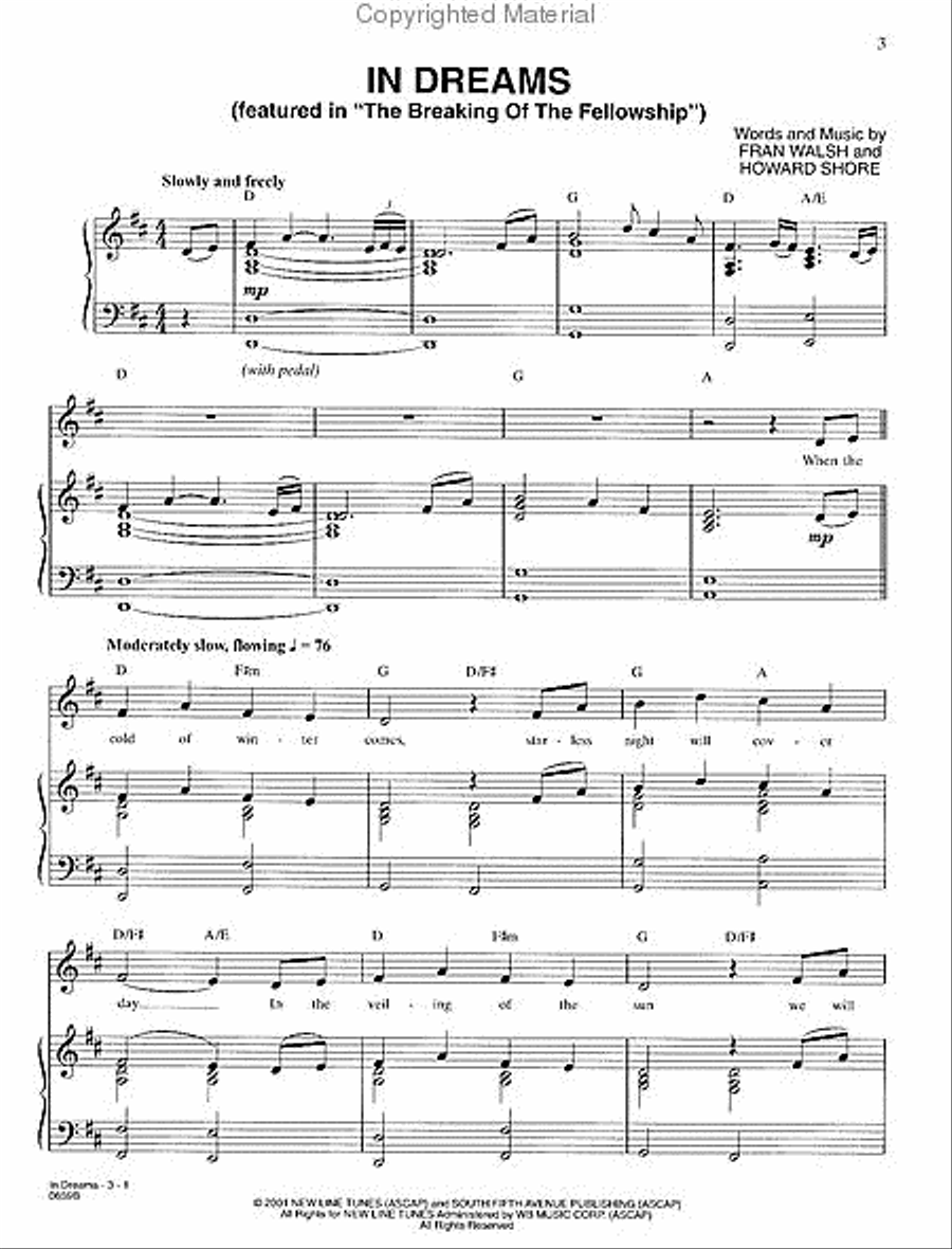 The Lord of the Rings The Fellowship of the Ring Piano, Vocal, Guitar scores gallery preview page 2