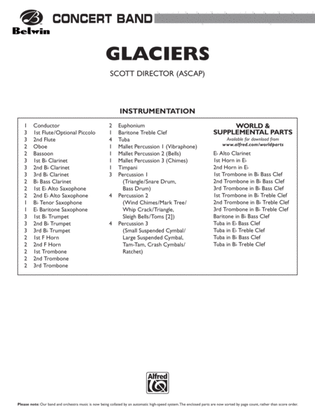 Book cover for Glaciers: Score