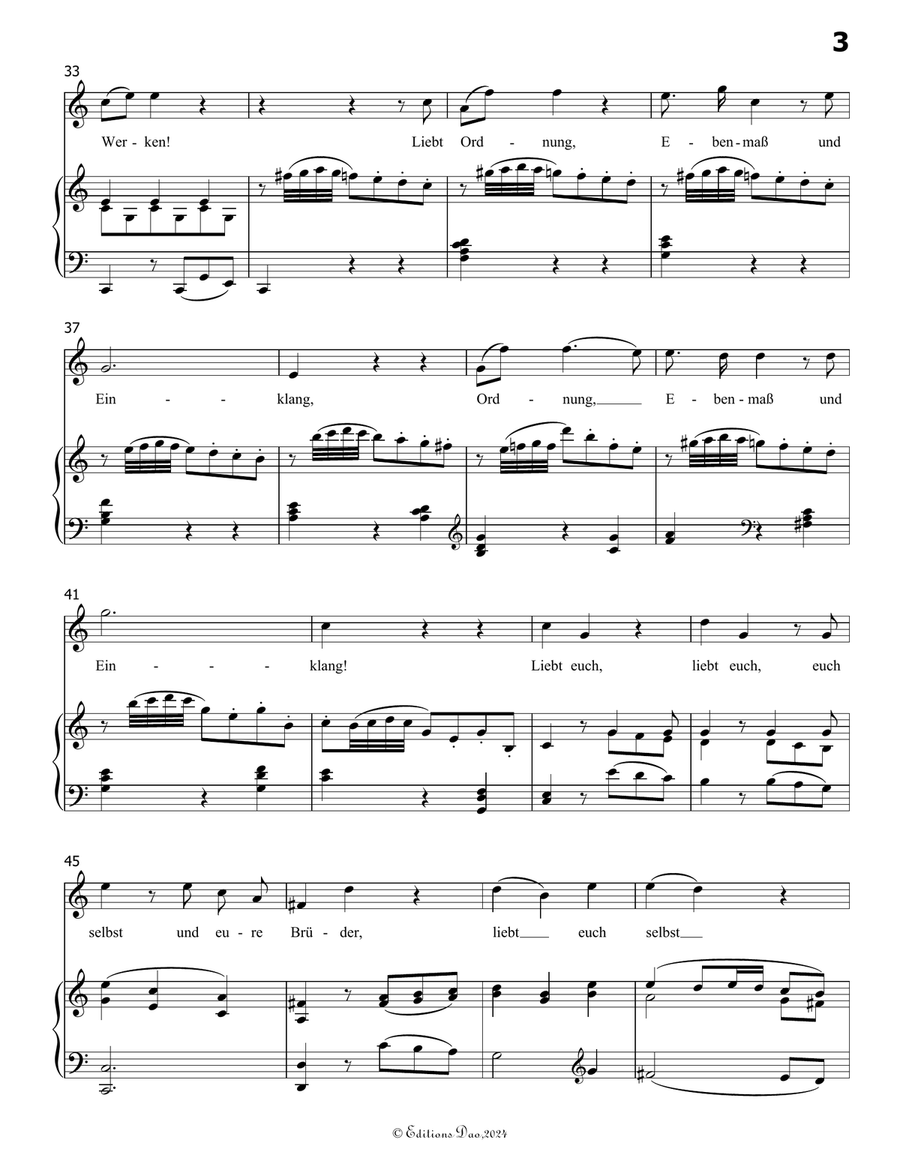 Die ihr des unermeβlichen weltalls, by Mozart, K.V.619, in C Major Piano, Vocal scores gallery preview page 5