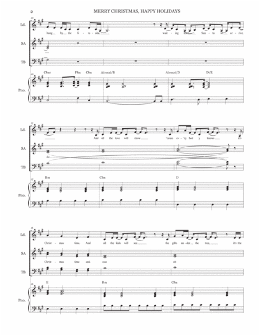 Merry Christmas, Happy Holidays 4-Part scores gallery preview page 3