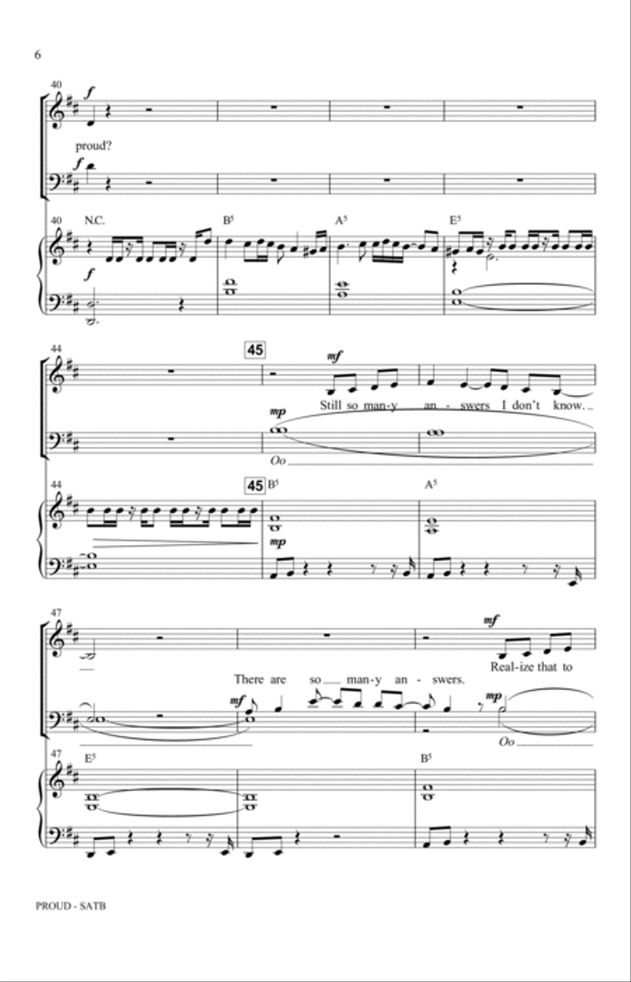 Proud (arr. Greg Gilpin) 4-Part scores gallery preview page 6