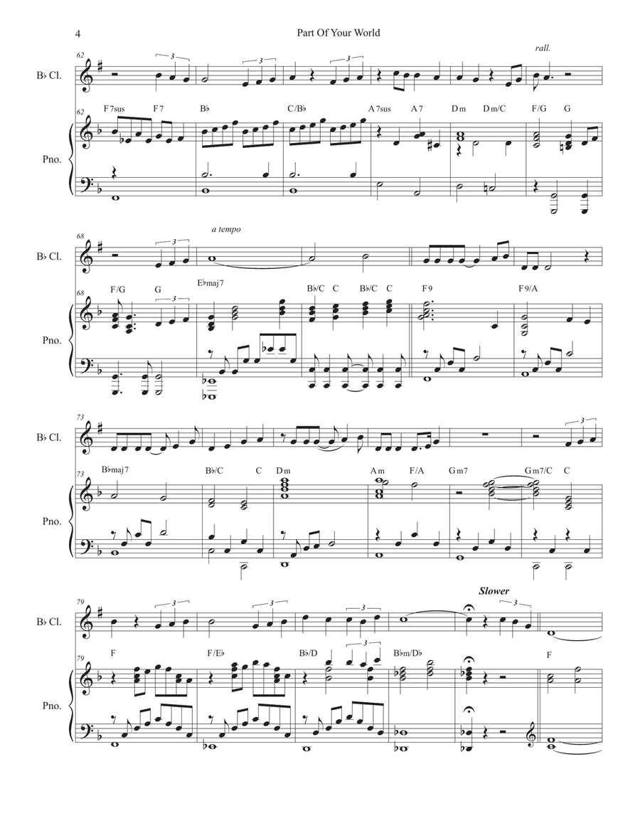 Part Of Your World Clarinet Solo scores gallery preview page 4