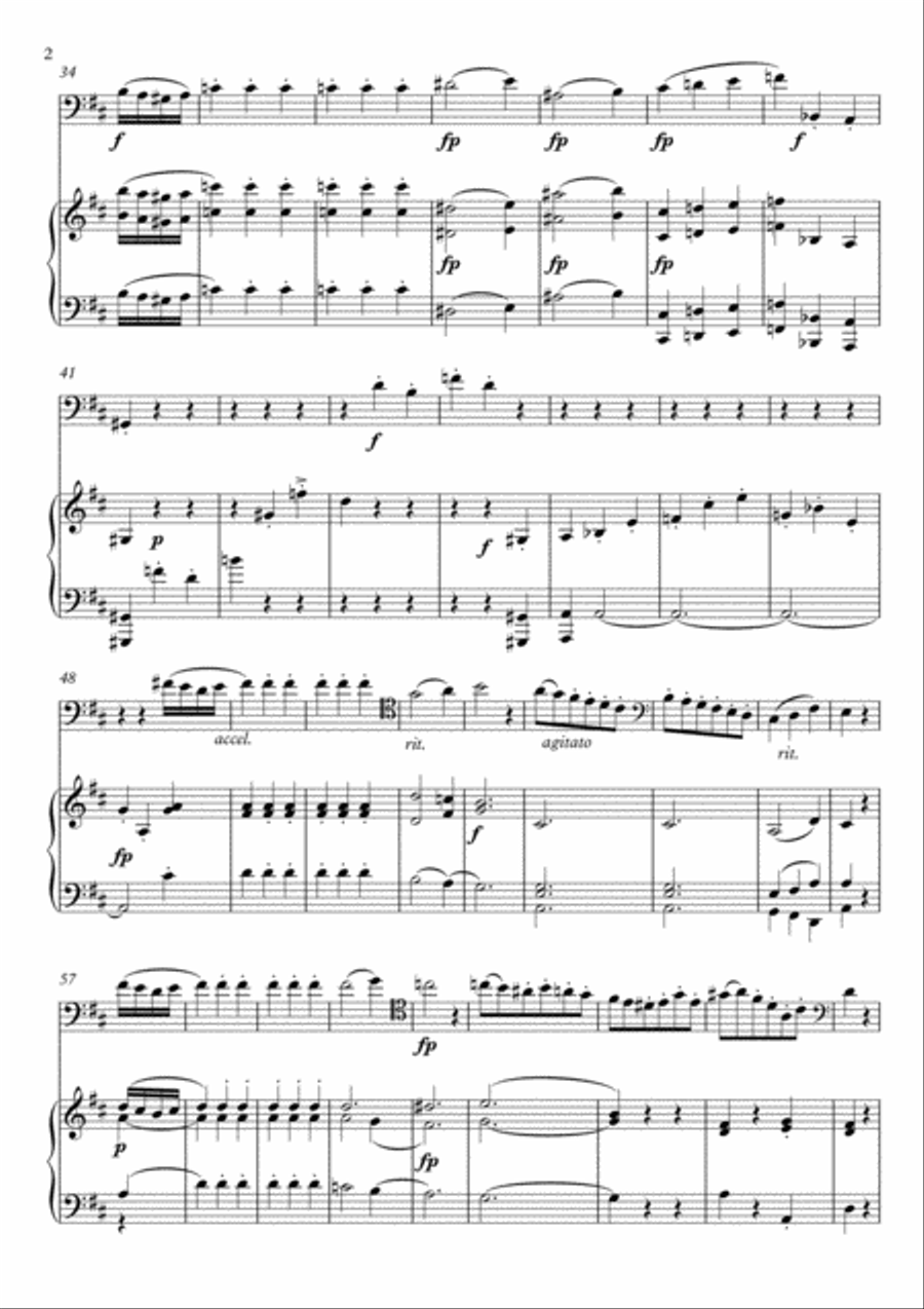 Minuet K575 Mozart Cello Piano duet Cello Solo scores gallery preview page 2