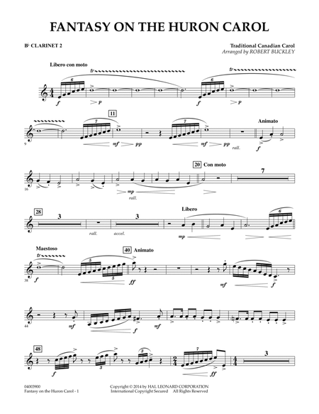 Fantasy on the Huron Carol - Bb Clarinet 2