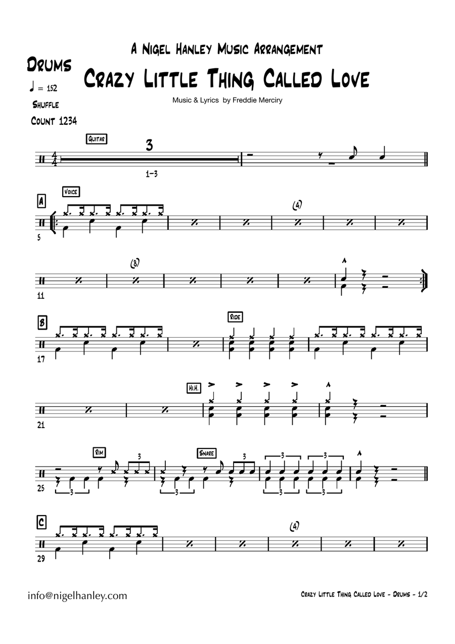 Crazy Little Thing Called Love Jazz Ensemble scores gallery preview page 5