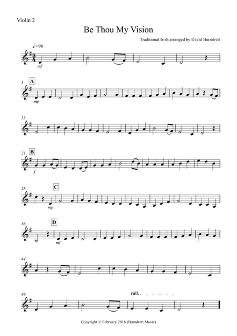Be Thou My Vision for String Quartet String Quartet scores gallery preview page 4