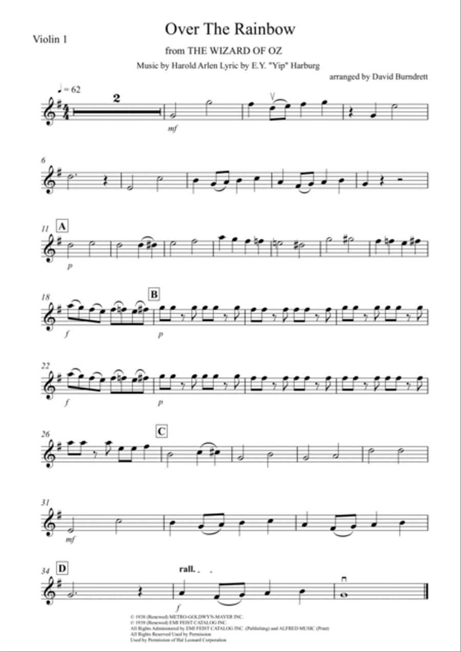 Over The Rainbow (from The Wizard Of Oz) Violin Solo scores gallery preview page 3