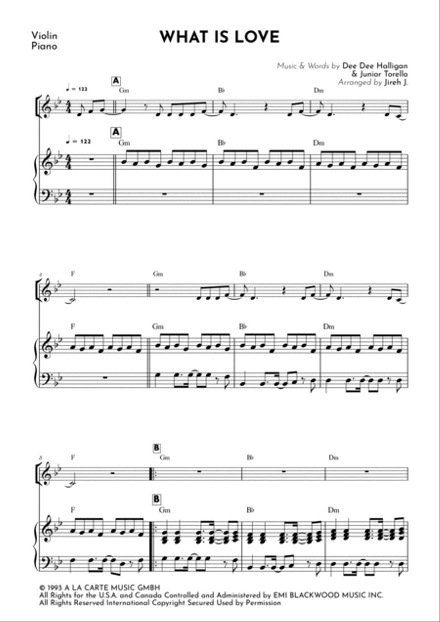 What Is Love Violin Solo scores gallery preview page 2