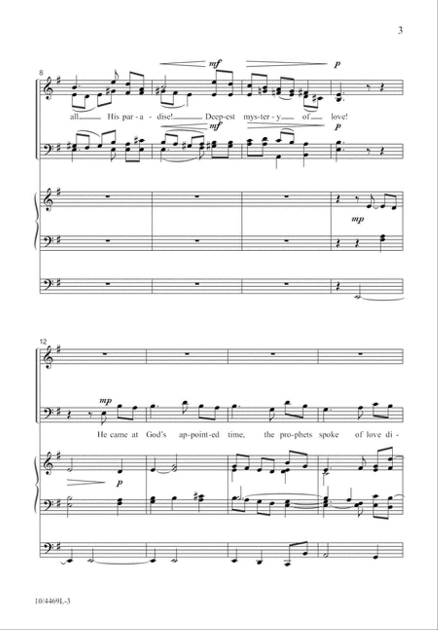 Deepest Mystery of Love 4-Part scores gallery preview page 4