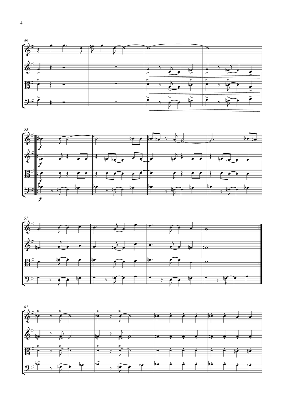 Walk Like An Egyptian String Quartet scores gallery preview page 4