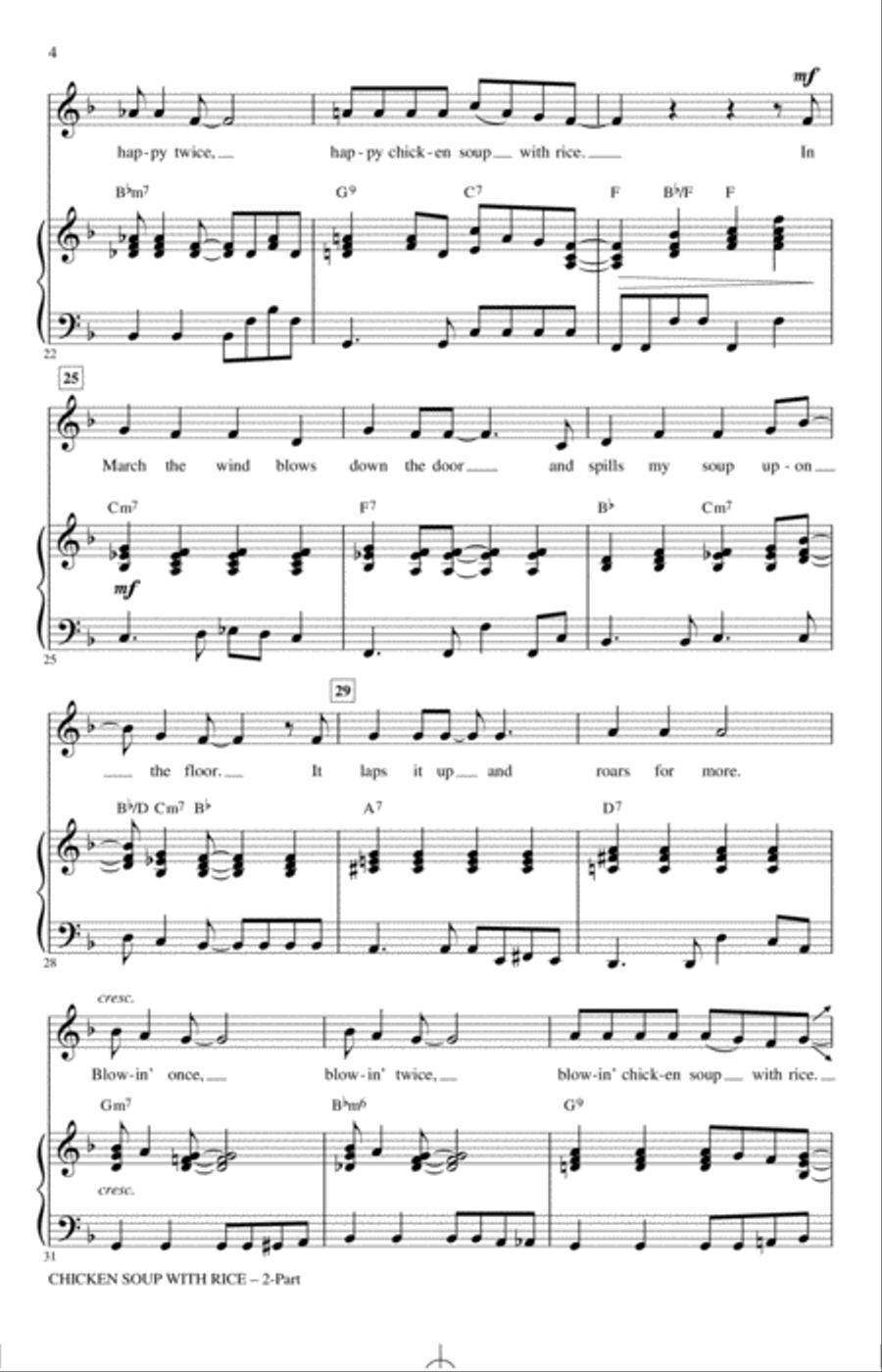 Chicken Soup With Rice (arr. Emily Crocker) 2-Part scores gallery preview page 3