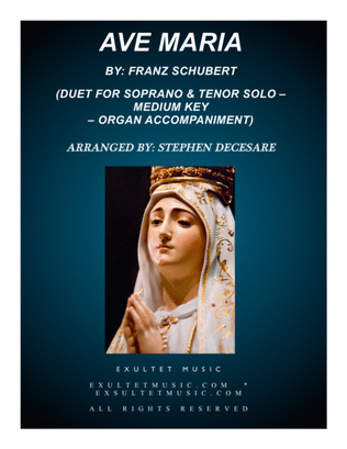 Book cover for Ave Maria (Duet for Soprano & Tenor Solo - Medium Key - Organ Accompaniment)