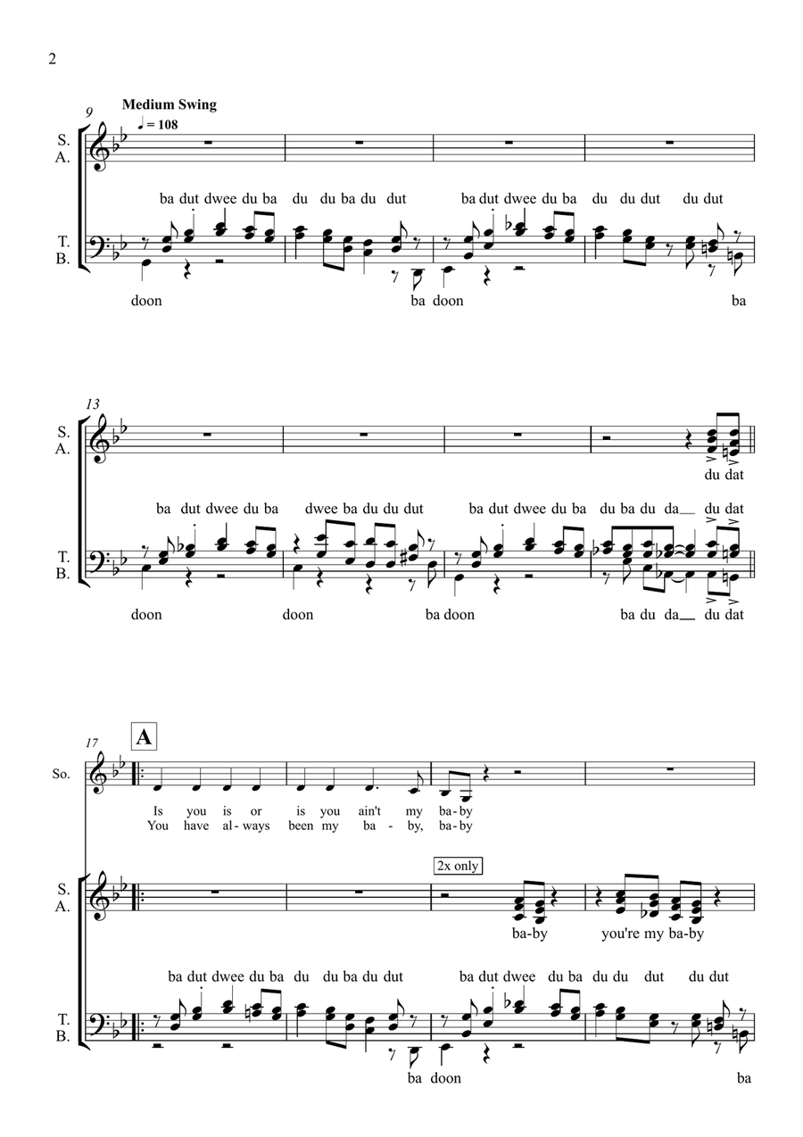Is You Is, Or Is You Ain't My Baby 4-Part scores gallery preview page 2