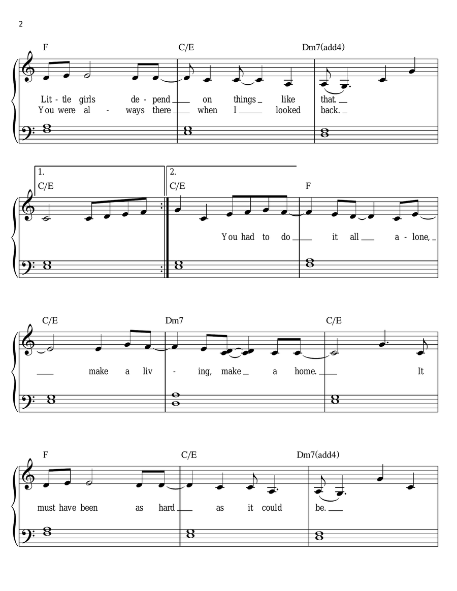 Butterfly Fly Away Easy Piano scores gallery preview page 2