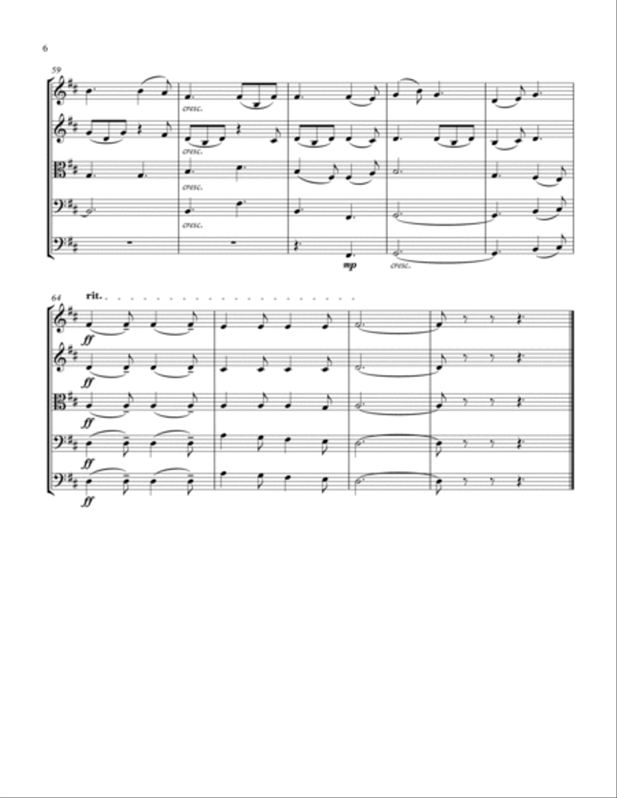 Hallelujah String Quintet scores gallery preview page 6