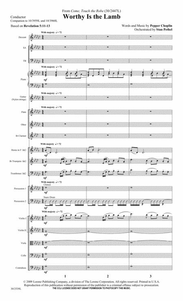 Worthy Is the Lamb - Orchestral Score and Parts