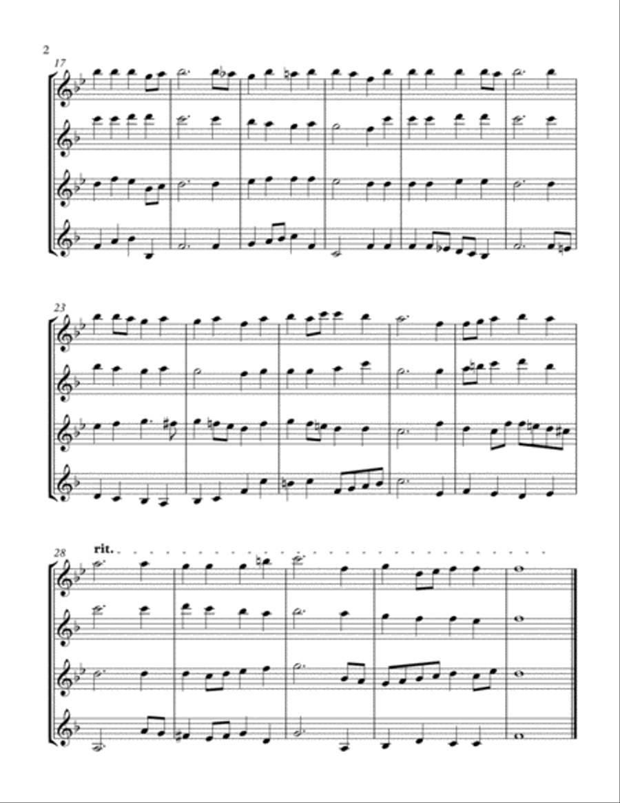 Now Thank We All Our God (Sax Quartet) Saxophone Quartet scores gallery preview page 2