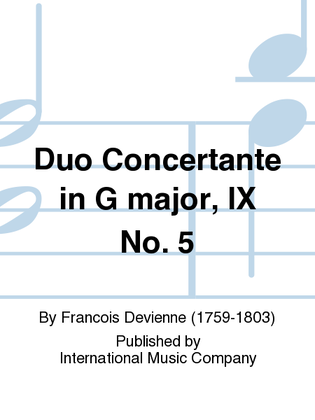 Book cover for Duo Concertante In G Major, Ix No. 5